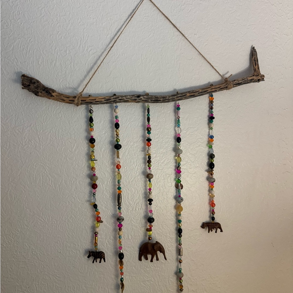 Colorful Beaded Elephant Wall Hanging